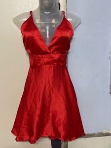 Silk Red Mini Dress