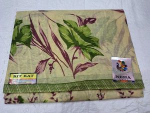 100% Pure Cotton Saree With Blouse And Peticoat