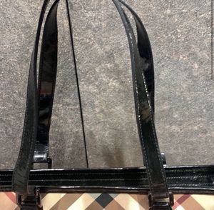 Burberry’s Haymarket Check Tote Patent Leather