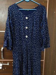 Navy Blue Polka Dot Dress