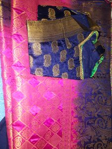 Pink & Blue Saree