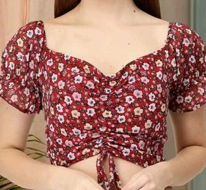 Floral Print Crop Top, Size - M