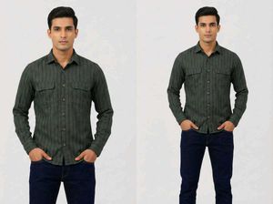 Stylish Green Striped Shirt