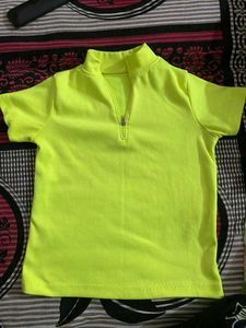 Neon Yellow Quarter Zip Shirt