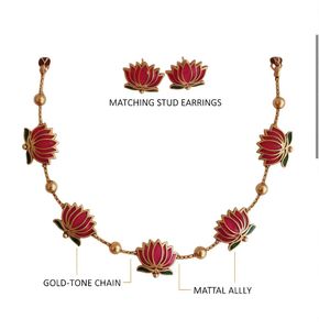 Lotus Necklace &amp; Earring Set