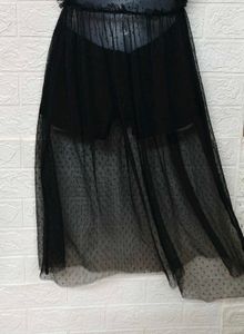 Black Polka Dot Mesh Dress S To M Size