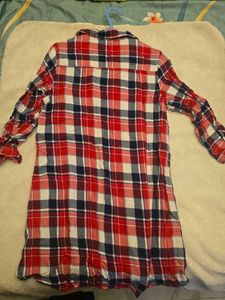 Red Plaid Shirt Dress