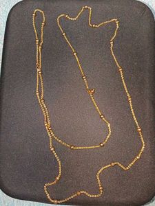 Gold Tone Beaded Chain