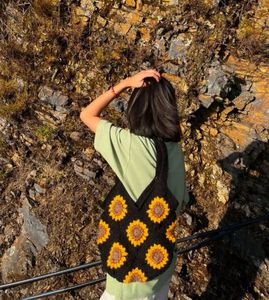 Crochet sunflower Tote