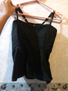 Black Peplum Tank Top