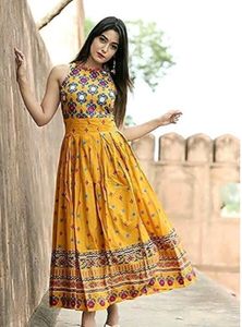 Women Haldi Maxi Gown Dress