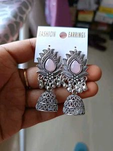 Beautiful oxidise silver jhumkas Earrings (pack 4)