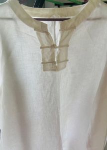 White Long Sleeve linen Top