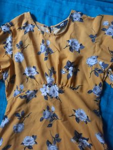 New Yellow FLORAL Dress, MAX Brand ,Size -L