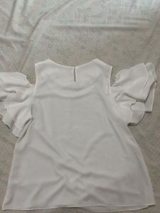 Chic White Cold Shoulder Blouse