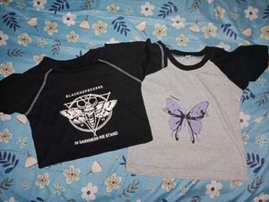 Combo Black And Grey Crop Top