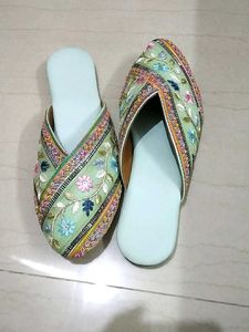 Floral Embroidered Flats