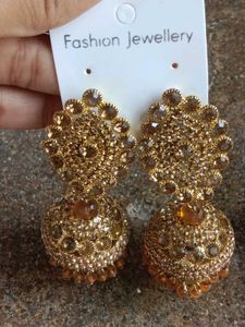 Golden Jhumka Earrings