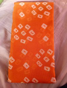 Cotton Silk Bandini Orange Saree