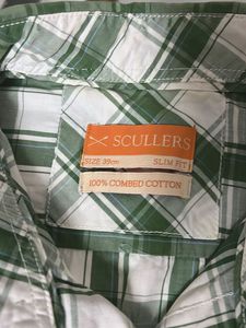 SCULLERS Green Plaid Half Hands Shirt