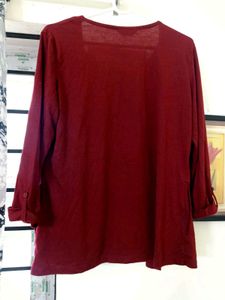 MAX Floral Top with Maroon Shrug