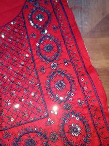 Neck Embroidery Patch Red N Blue Colour