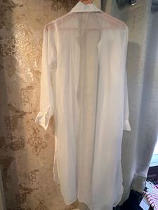 Brand New White Button-Up Shrug Shirt, Full Length
