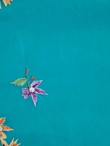 Teal Embroidered Saree