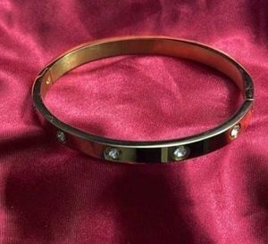 Gold Bangle with Crystal Accents