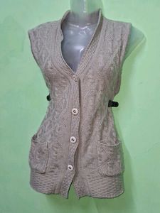 Vintage Sleeveless Knit Cardigan
