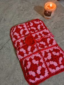 crochet granny square book sleeve