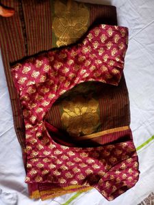 Banarasi Silk And Cotton Mix Fancy Saree.