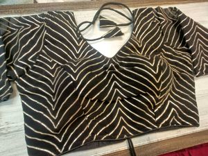 Black Gottapatti Blouse