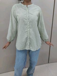 Mint Green Embroidered Top