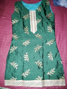 Green Embroidered kurti