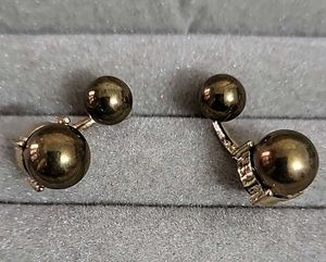 Golden Ball Pearl Earrings