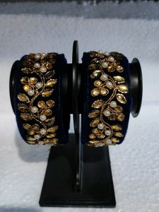 beautiful Kundan Moti woolen party wear kada