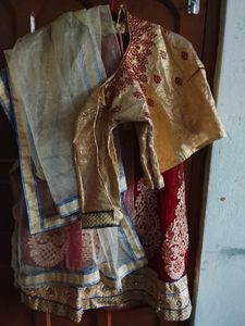 Elegant Red and Gold Lehenga Choli