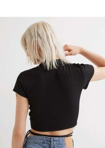 Black Fitted Crop Top