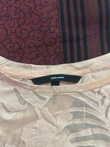 Peach Floral Print Top