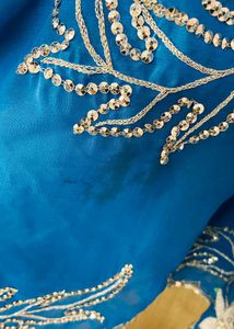 blue pakistani style kurta pant set