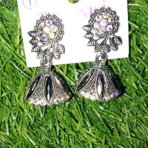 Silver Jhumka Earrings