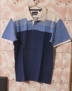 ALLENSOLLY T SHIRT NAVY BLUE, BLUE  & WHITE COLOUR