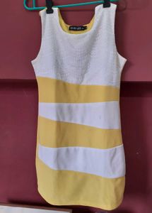 Yellow and White Dress