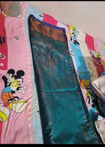 New Double Colour Saree With Stitchied Blouse