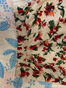 Floral High-Low Skirt