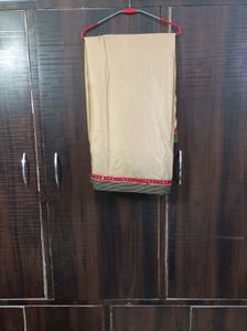 New Red &amp; Gold Saree With Mirror Work On Border