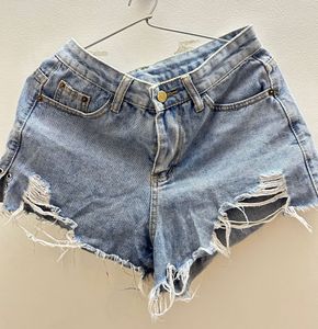 Distressed Denim Shorts