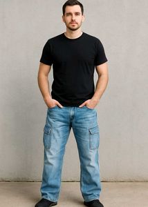 Light Wash Cargo Jeans