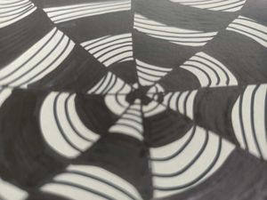 Abstract Black & White Spiral Art